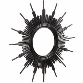 Černé ratanové závěsné zrcadlo Kave Home Marelli 70 cm