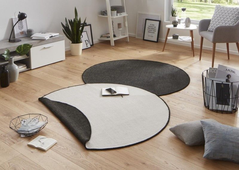 Hanse Home Kusový koberec Twin-Wendeteppiche 103096 - kruh černá, béžová 140x140 (průměr) kruh - ATAN Nábytek
