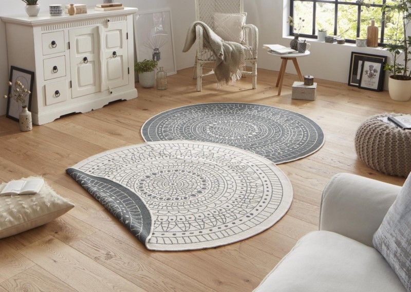 Hanse Home Kusový koberec Twin-Wendeteppiche 103143 šedá 140x140 (průměr) kruh - ATAN Nábytek