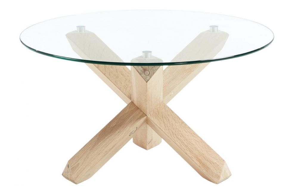 Skleněný kulatý konferenční stolek Kave Home Lotus 65 cm - Designovynabytek.cz