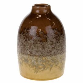 DekorStyle Keramická váza Olix 16,5 cm hnědá