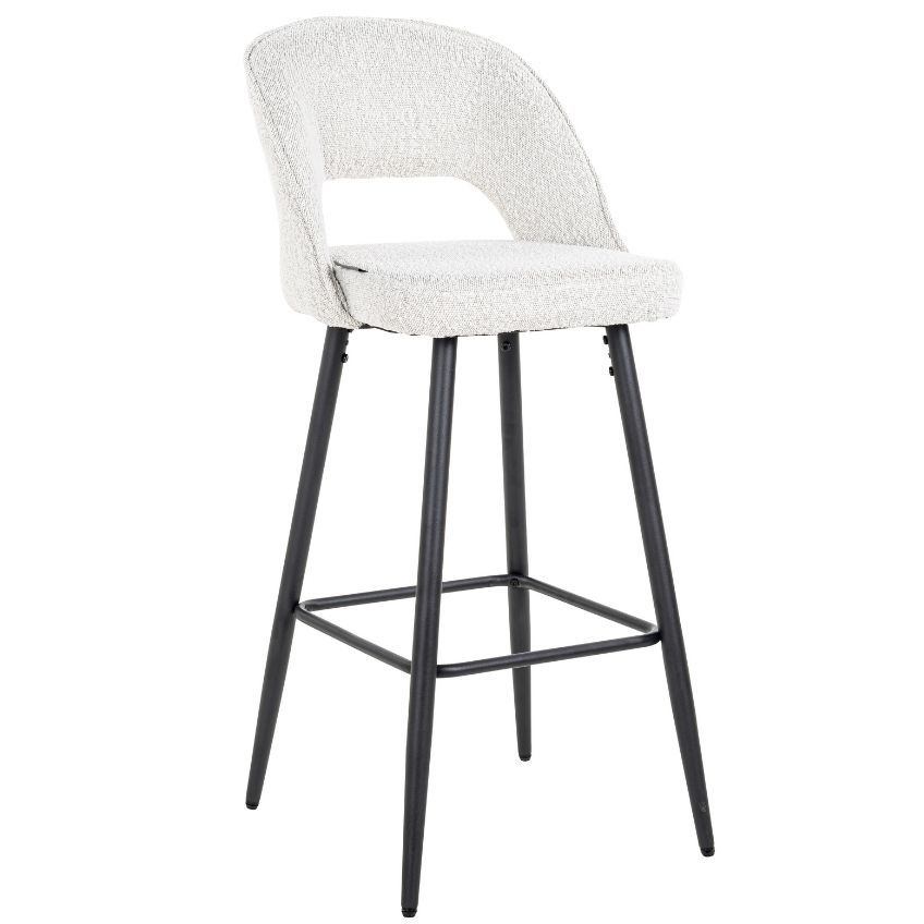 Bílá látková barová židle Richmond Luna 74 cm - Designovynabytek.cz