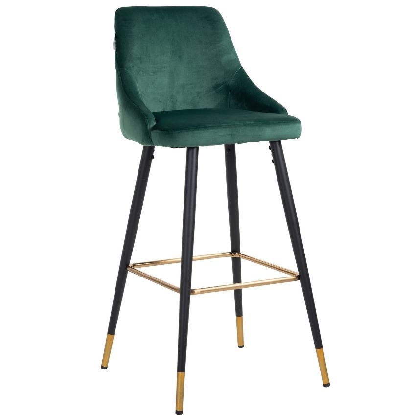 Zelená sametová barová židle Richmond Imani 77 cm - Designovynabytek.cz