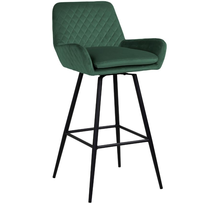 Zelená sametová barová židle Richmond Linsey 81,5 cm - Designovynabytek.cz