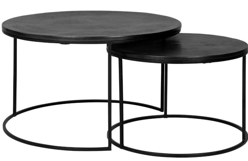 Černý kovový set dvou konferenčních stolků Richmond Bolder 60/80 cm - Designovynabytek.cz