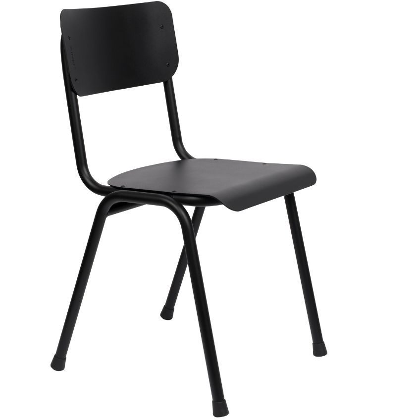Černá kovová jídelní židle ZUIVER BACK TO SCHOOL OUTDOOR - Designovynabytek.cz