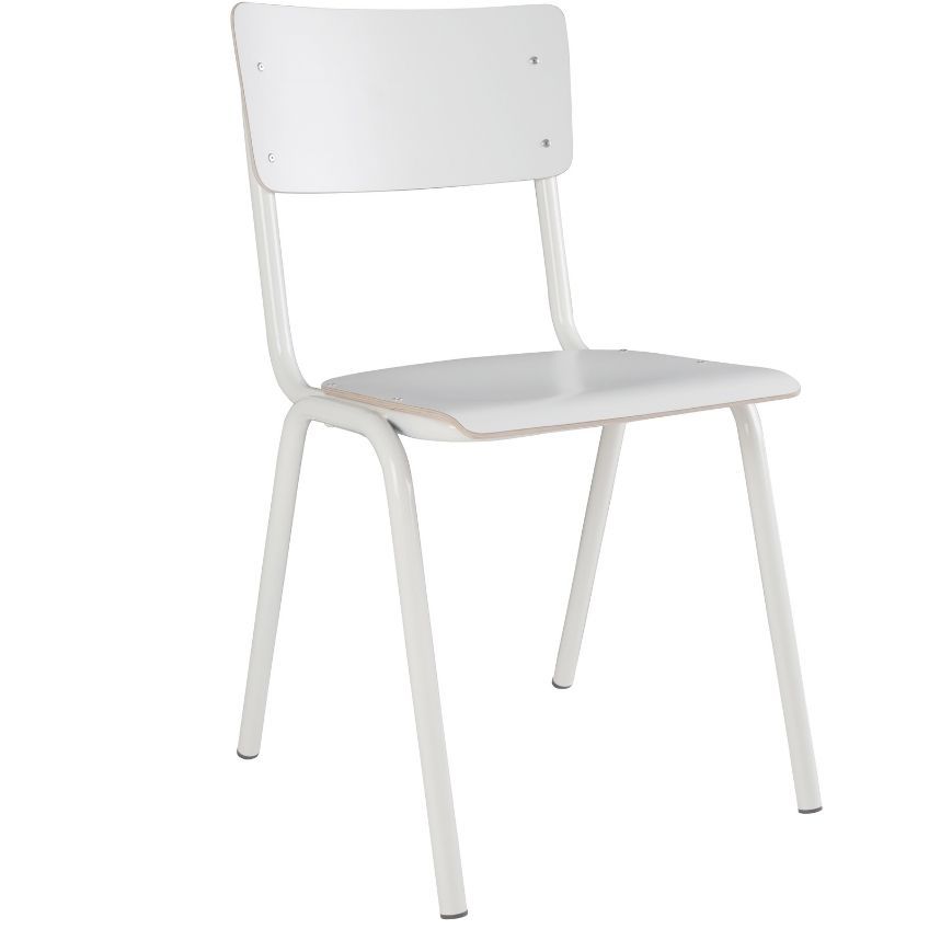 Bílá jídelní židle ZUIVER BACK TO SCHOOL - Designovynabytek.cz