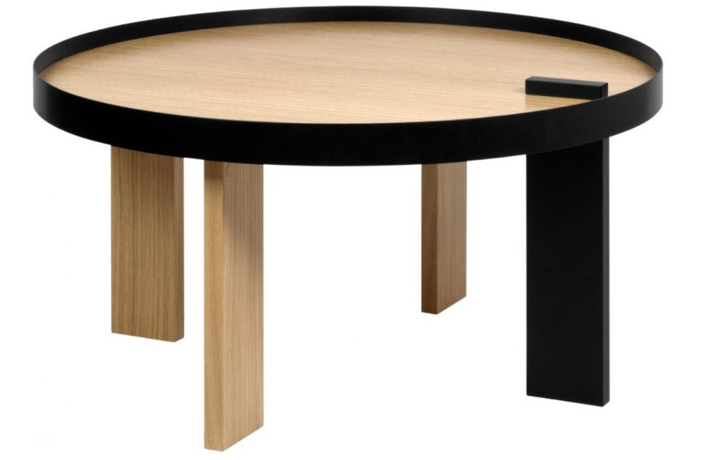Černý dubový konferenční stolek TEMAHOME Bruno 80 cm - Designovynabytek.cz