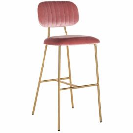 Růžová sametová barová židle Richmond Xenia 79 cm