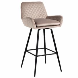 Béžová sametová barová židle Richmond Linsey 81,5 cm
