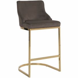 Šedá sametová barová židle Richmond Bolton 75 cm