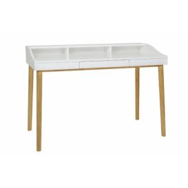 Bílý dubový pracovní stůl Woodman Lindenhof 120x60 cm