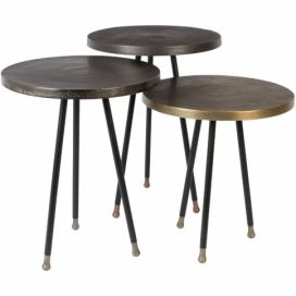 Designovynabytek.cz: Set tří kovových konferenčních stolků DUTCHBONE Alim 35,5 cm