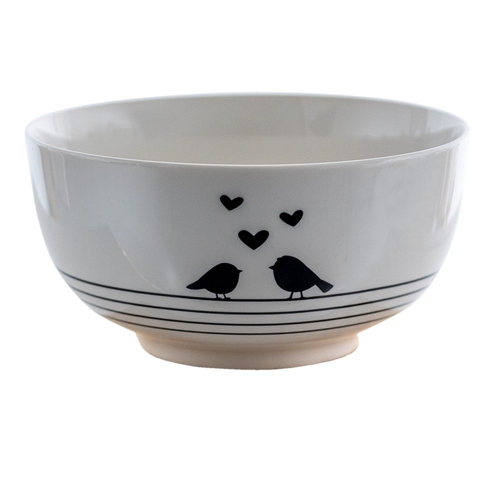 Porcelánová miska na polévku s ptáčky Love Birds - Ø14*7 cm Clayre & Eef - LaHome - vintage dekorace
