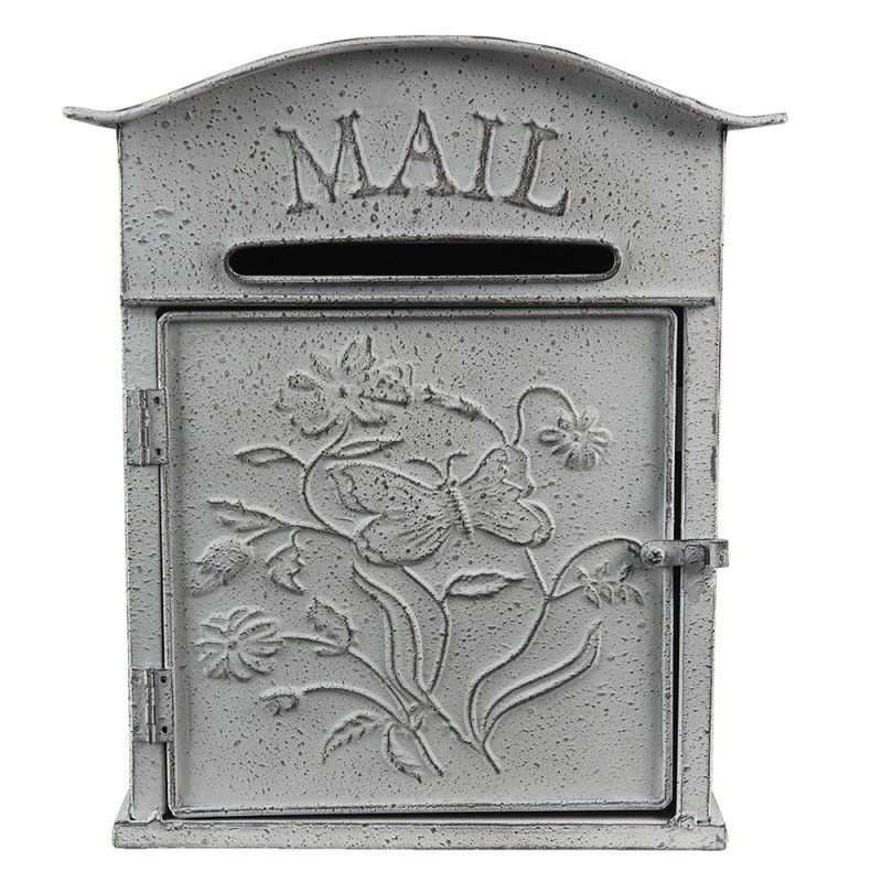 Světle šedá retro poštovní schránka Mail - 26*10*31 cm Clayre & Eef - LaHome - vintage dekorace