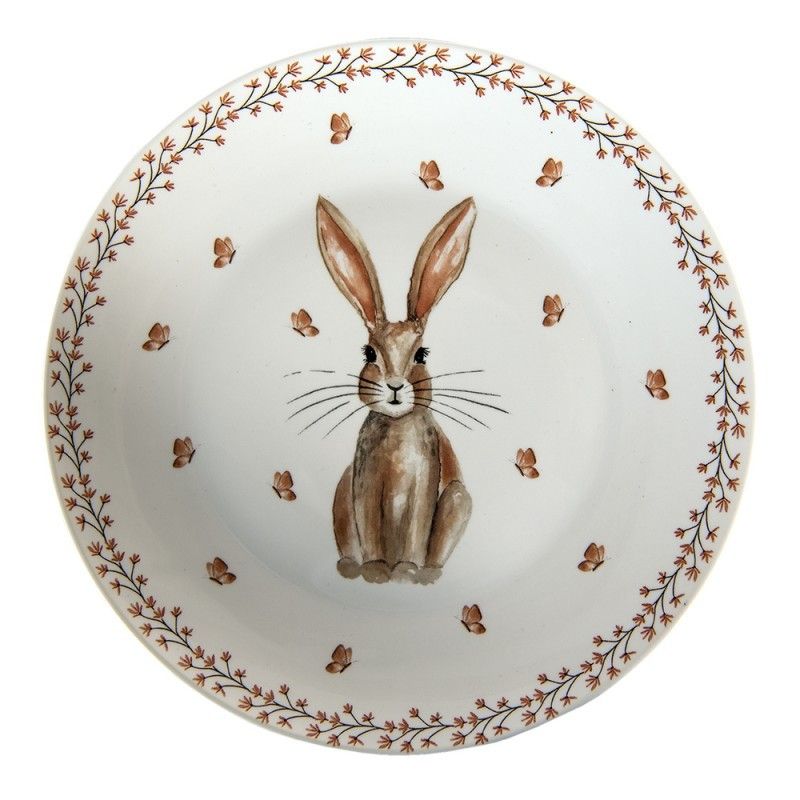 Dezertní talířek Rustic Easter Bunny - Ø 20*2 cm Clayre & Eef - LaHome - vintage dekorace