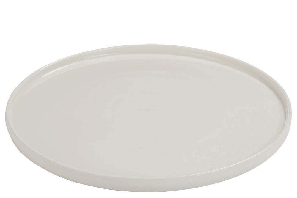 Bílý porcelánový mělký talíř Ruby L -  Ø 31*1,6 cm J-Line by Jolipa - LaHome - vintage dekorace