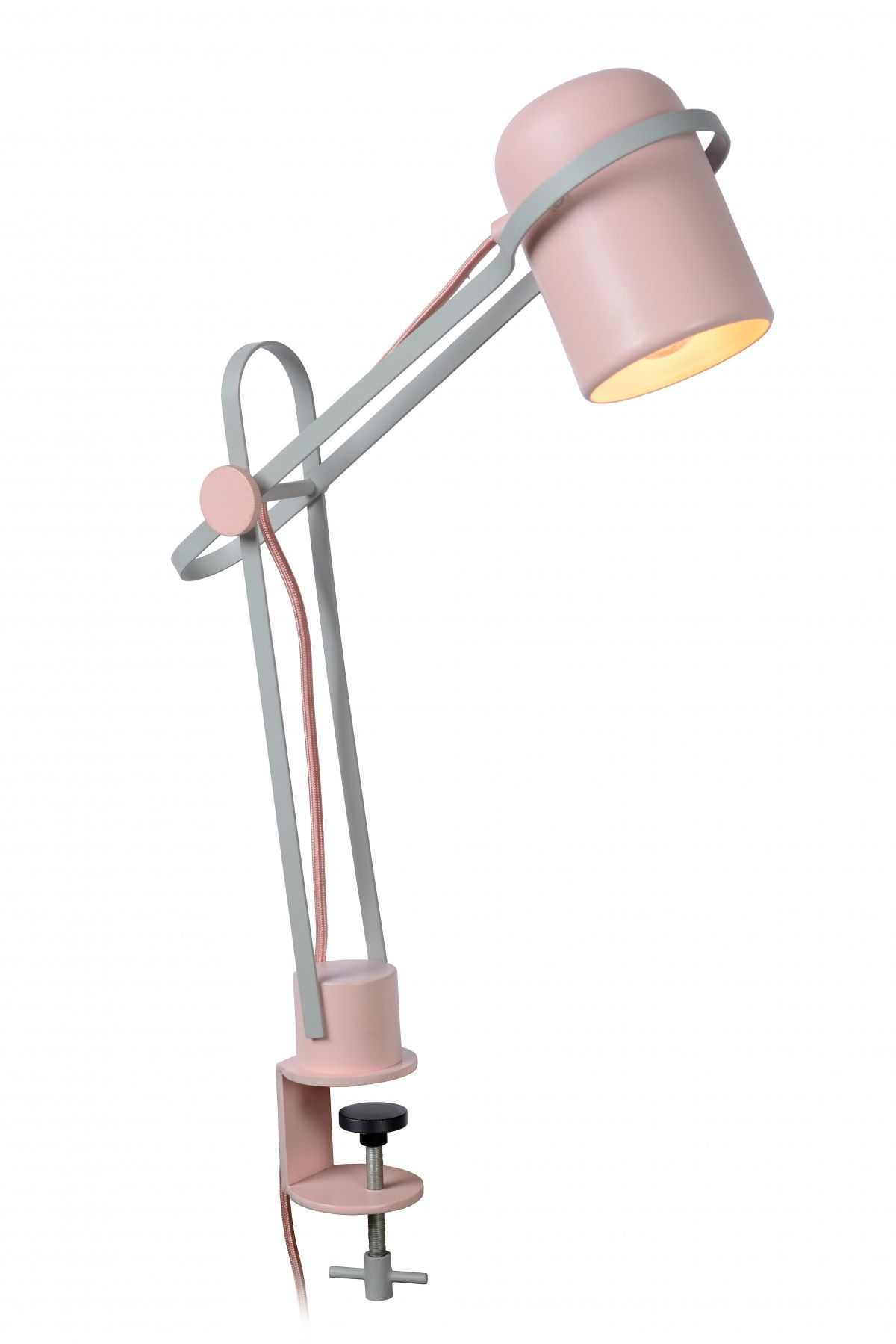 Lucide 05535/01/66 dětská lampička s klipem Bastin 1x10W | E14 - růžová, vypínač na kabelu - Dekolamp s.r.o.