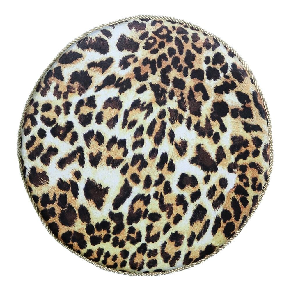Kulatý sametový podsedák s motivem leopardí kůže - Ø 40*3cm Mars & More - LaHome - vintage dekorace