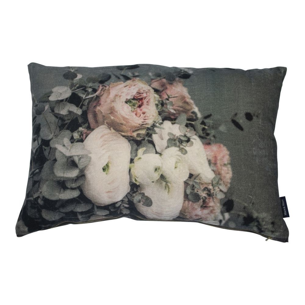 Veliký sametový polštář romantické květiny - 40*60*15cm Mars & More - LaHome - vintage dekorace