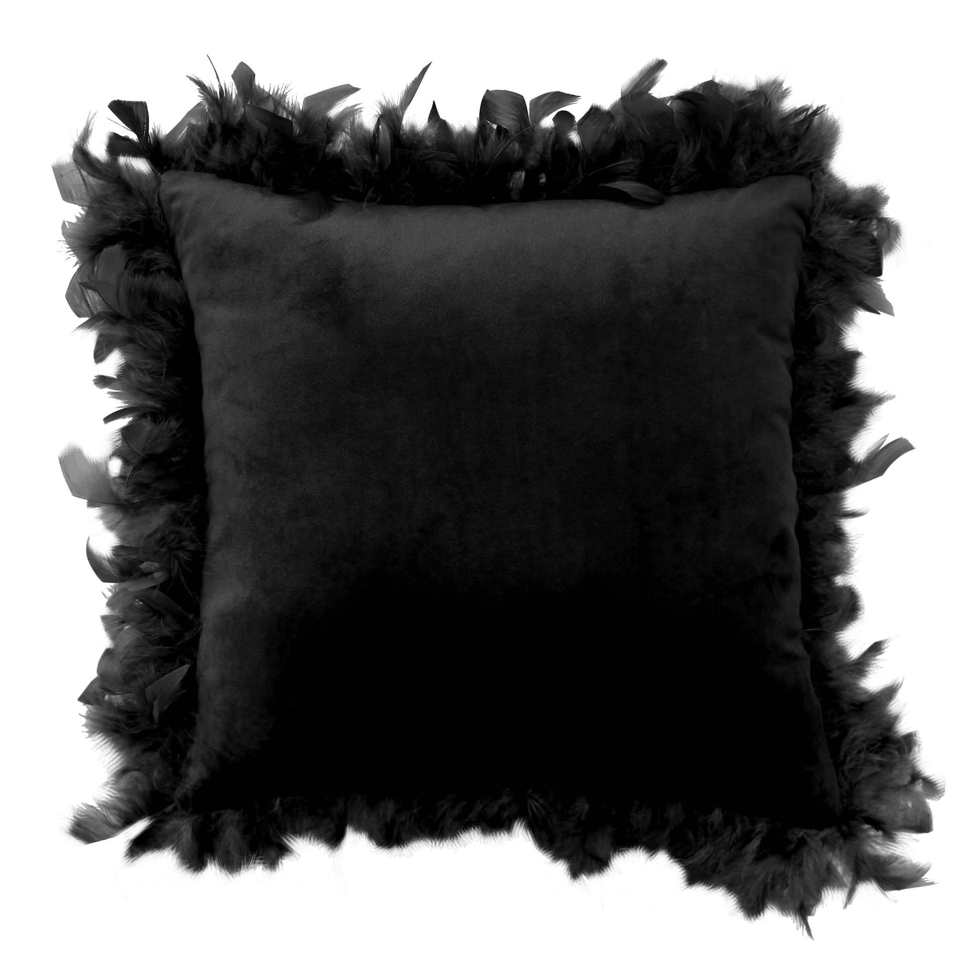 Douceur d\'intérieur Dekorační polštář MARLINA, 40 x 40 cm, černý - EDAXO.CZ s.r.o.