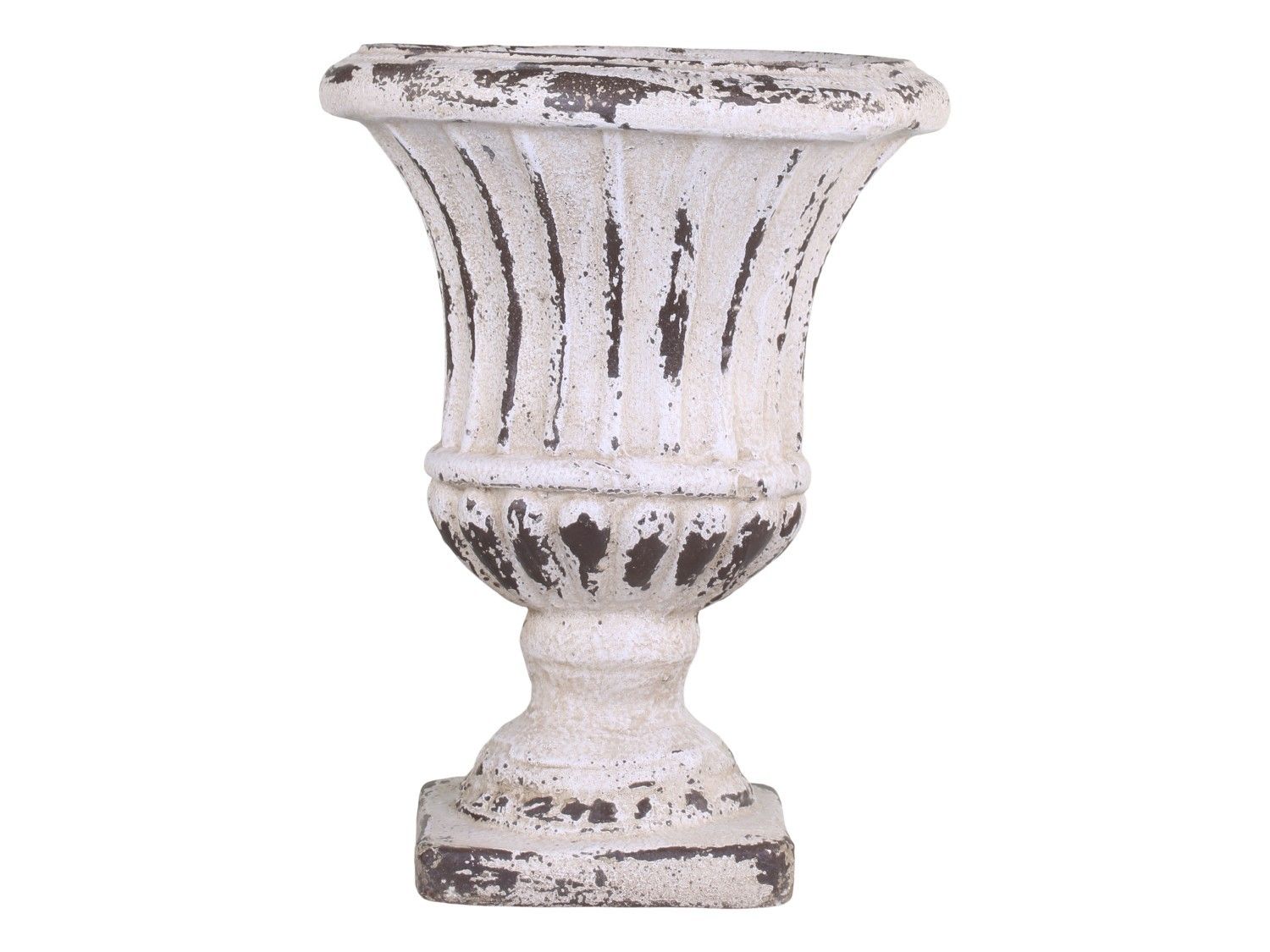Krémový antik obal na květináč/ váza s patinou L - Ø 32*42cm Chic Antique - LaHome - vintage dekorace
