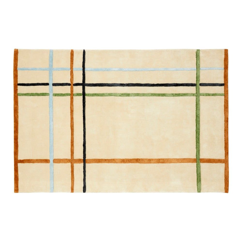 Béžový koberec s příměsí bavlny Hübsch Ester, 120 x 180 cm - Bonami.cz