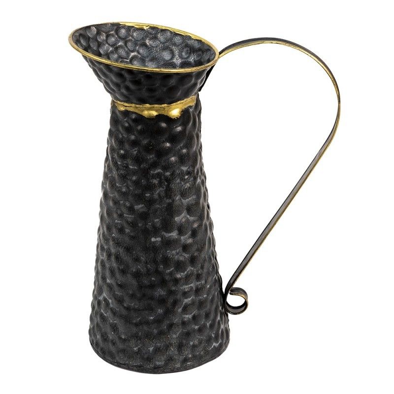 Černý kovový dekorační džbán Valentino II - 23*15*34 cm Clayre & Eef - LaHome - vintage dekorace