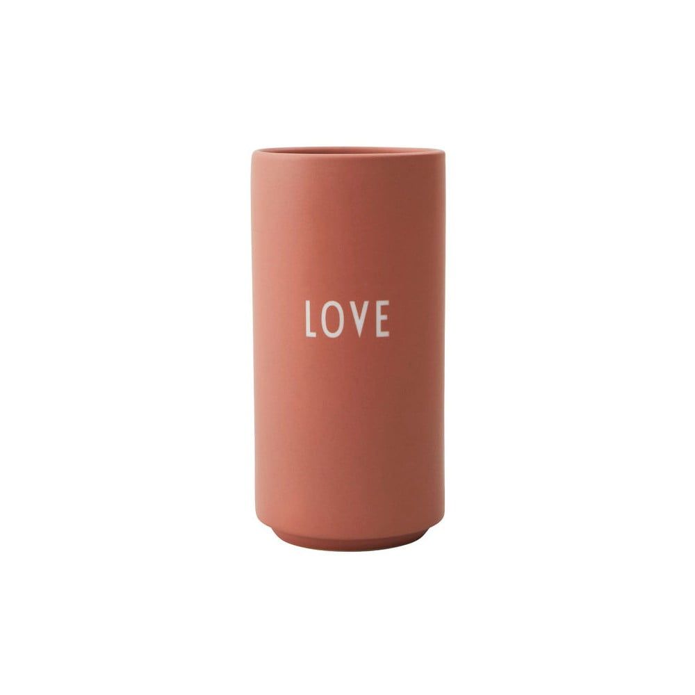 Růžová porcelánová váza Design Letters Love, výška 11 cm - Bonami.cz