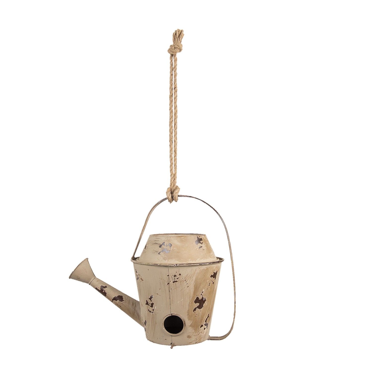 Hnědá kovová ptačí budka ve tvaru konve - 35*20*29/60 cm Clayre & Eef - LaHome - vintage dekorace