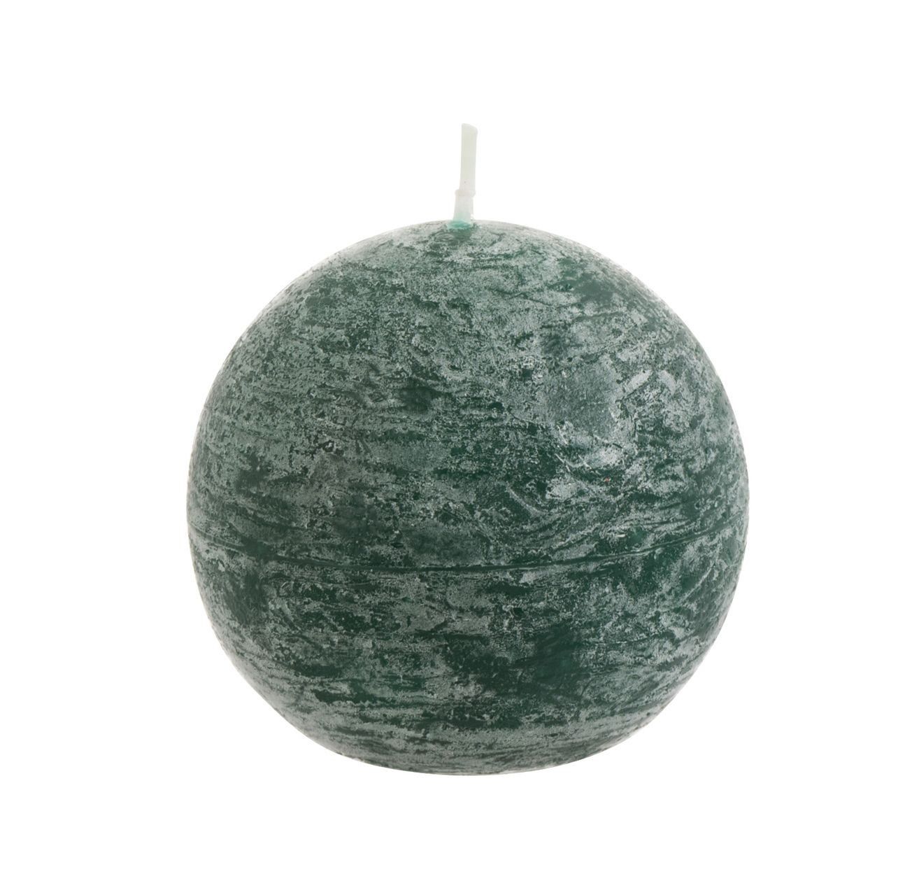 Tmavě zelená kulatá svíčka S - 6,5*6,5*6,5 cm J-Line by Jolipa - LaHome - vintage dekorace