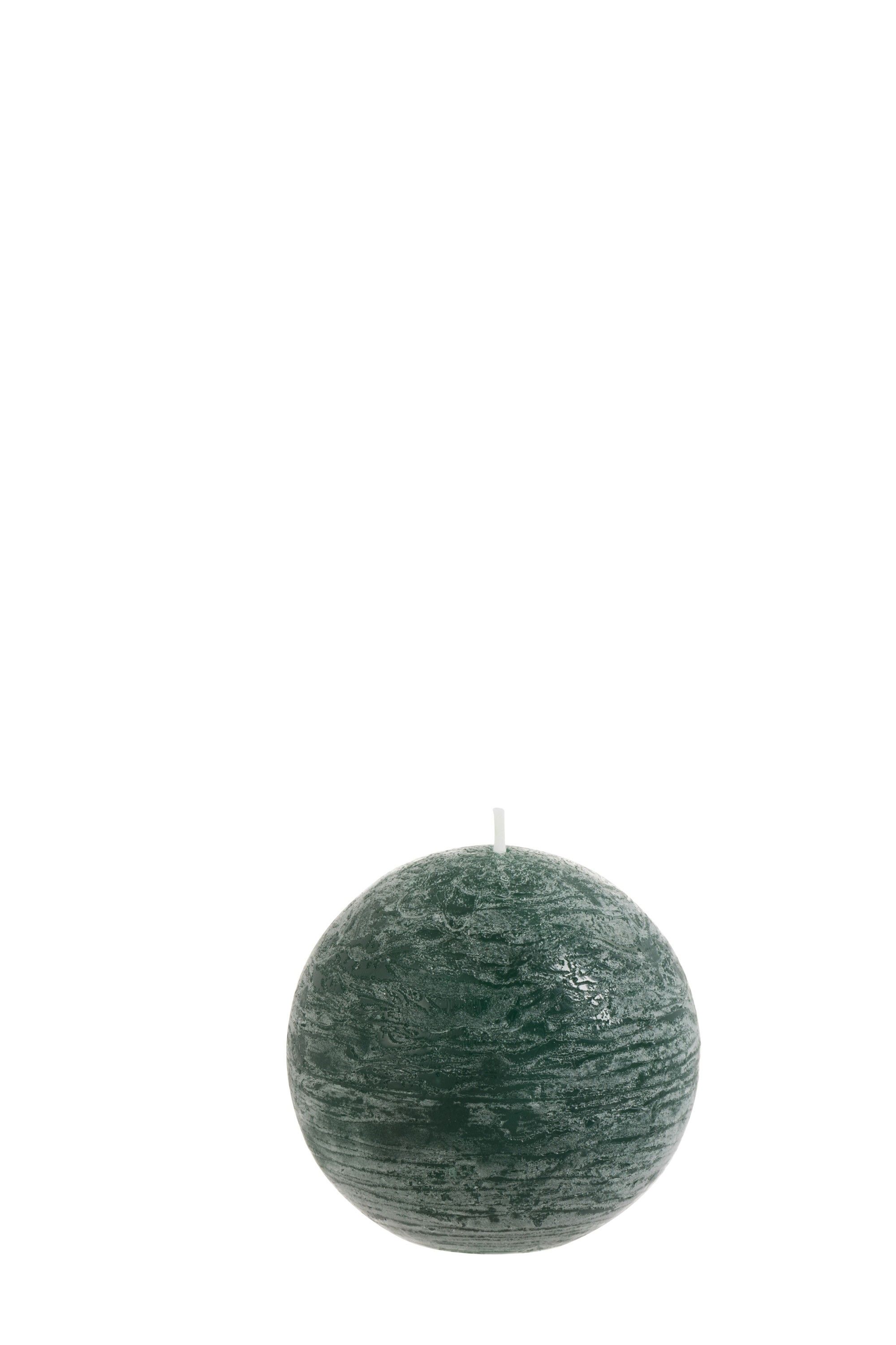 Tmavě zelená kulatá svíčka M - 7,5*7,5*7,5 cm J-Line by Jolipa - LaHome - vintage dekorace