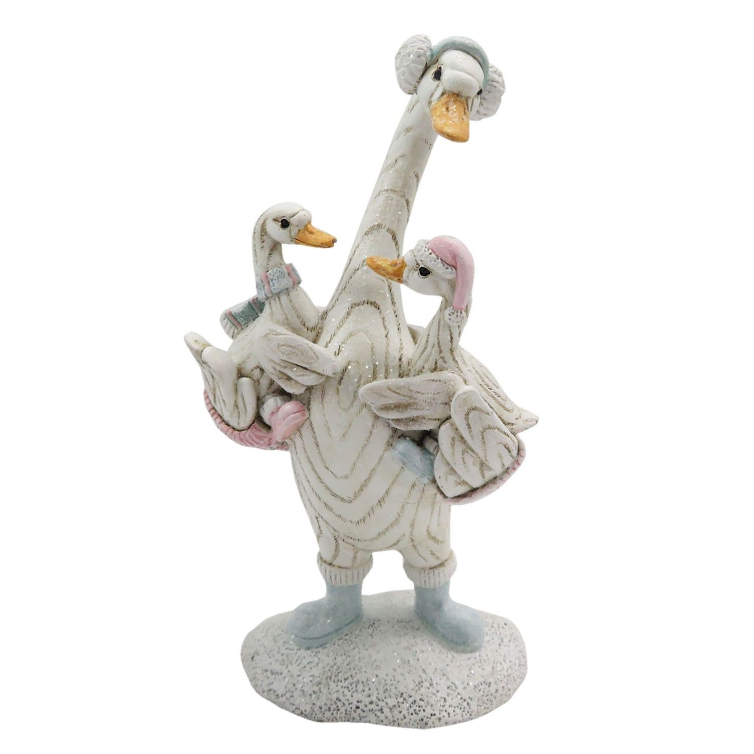Dekorativní soška kachny s kachňaty - 9*8*18 cm Clayre & Eef - LaHome - vintage dekorace