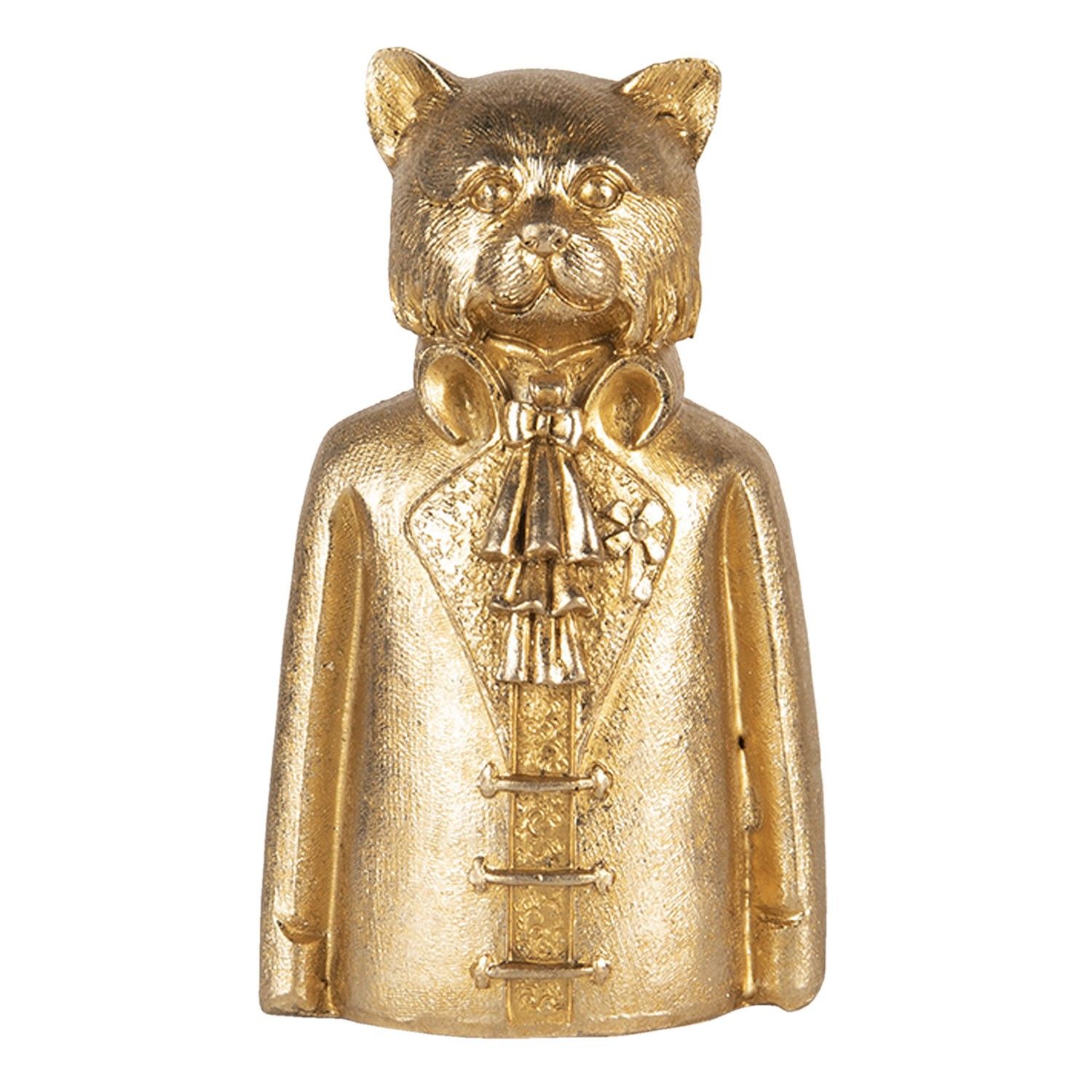 Zlatá dekorativní soška psa v obleku - 8*6*15 cm Clayre & Eef - LaHome - vintage dekorace