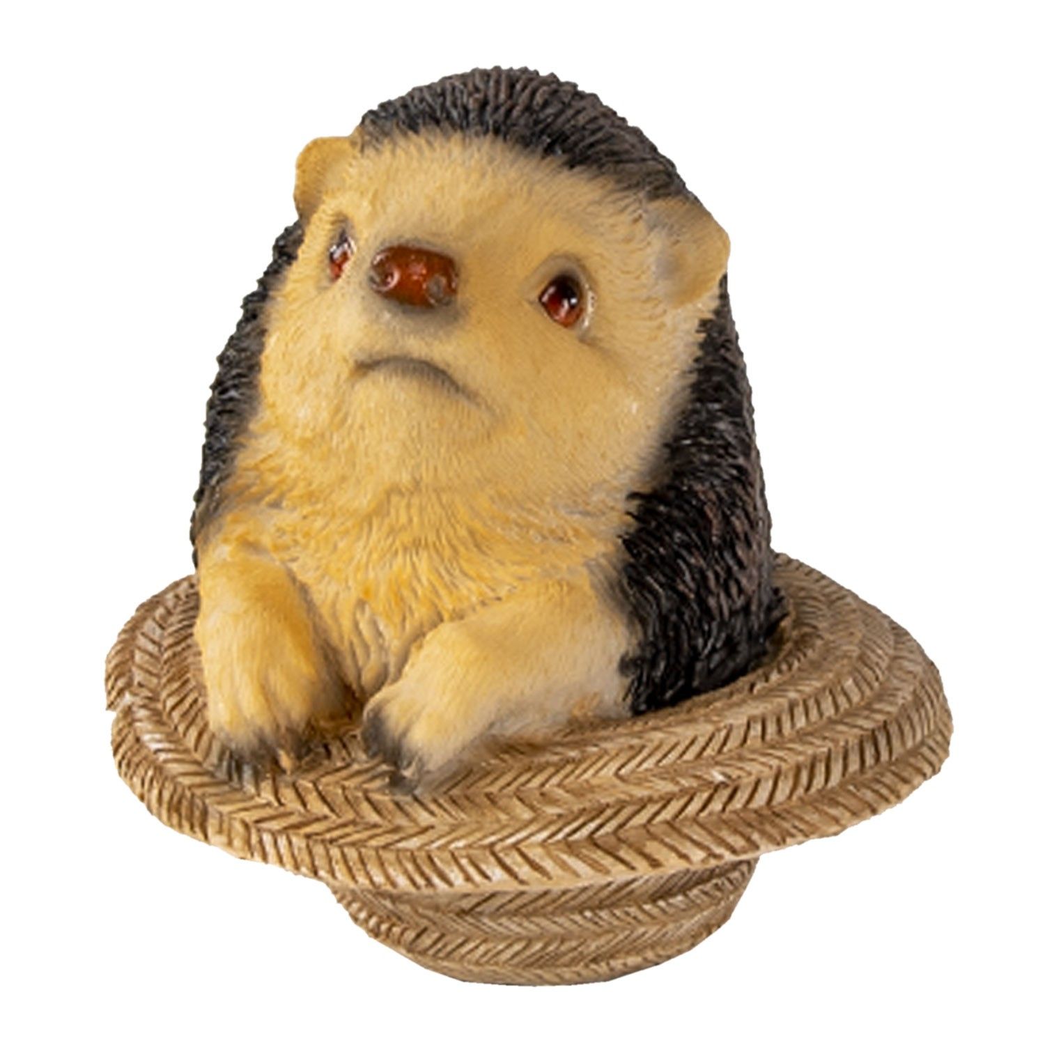 Dekorativní soška ježka v klobouku - 8*8*9 cm Clayre & Eef - LaHome - vintage dekorace