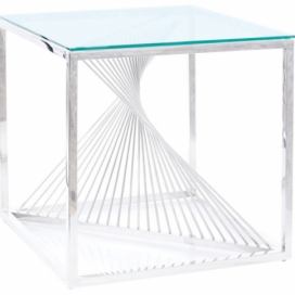 Konferenční stolek FLAME B stříbrná/sklo Mdum