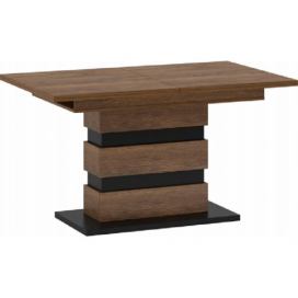 Rozkládací jídelní stůl, dub bolzano / černá, 140-180x86 cm, DELIS S Mdum