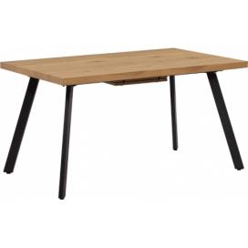 Jídelní stůl, rozkládací, dub / kov, 140-180x80 cm, AKAIKO Mdum