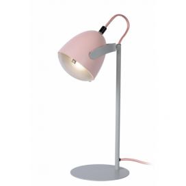 Lucide 05537/01/66 dětská stolní lampička Dylan 1x25W | E14 - růžová, kov, nastavitelná, vypínač na kabelu