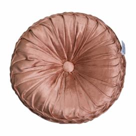 Růžový kulatý sametový polštář Rosa - Ø 40cm Mars & More LaHome - vintage dekorace