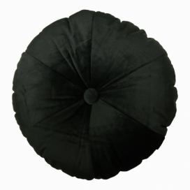 Černý kulatý sametový polštář Felis - 40*40*10cm Mars & More LaHome - vintage dekorace