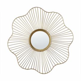Nástěnné květinové zrcadlo ⌀ 40 cm zlaté SENS