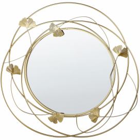 Nástěnné zrcadlo kovové ø 47 cm zlaté ANGLET Beliani.cz