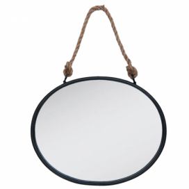 Oválné kovové zrcadlo s provazem -  50*4*40 cm Clayre & Eef