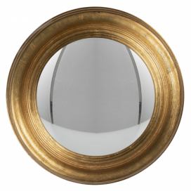 Vypouklé zrcadlo s masivním zlatým rámem Beneoit – Ø 34 cm Clayre & Eef LaHome - vintage dekorace