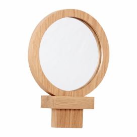 Nástěnné kosmetické zrcadlo s dřevěným rámem ø 14 cm – Hübsch Bonami.cz