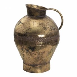 Zlatý antik kovový dekorační džbán Valeno - 27*23*34 cm Clayre & Eef