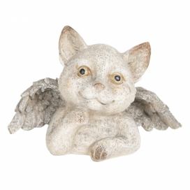 Dekorativní soška kočičky s křídly - 21*11*14 cm Clayre & Eef LaHome - vintage dekorace