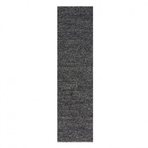Tmavě šedý vlněný běhoun Flair Rugs Minerals, 60 x 230 cm Bonami.cz