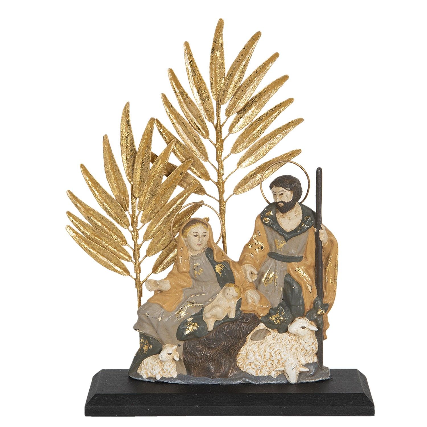 Vánoční betlém se zlatou patinou - 19*6*24 cm Clayre & Eef - LaHome - vintage dekorace